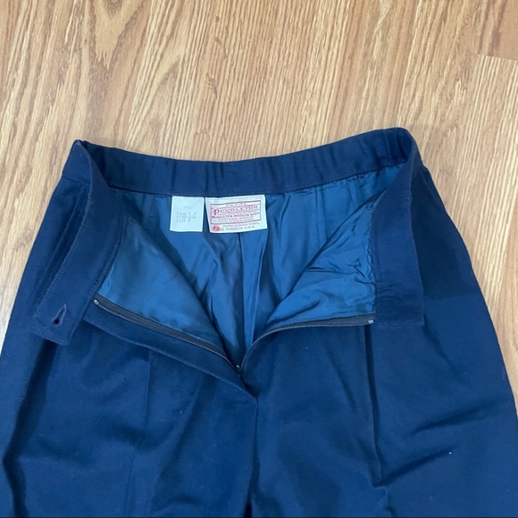 Vintage 70s Pendleton Pleated Blue Wool Trousers - Picture 5 of 7